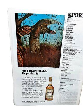 1982 Wild Turkey Bourbon Whiskey Vintage Print Ad Austin Nichols Turkey